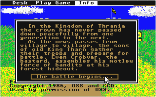 Battle for the Throne atari screenshot